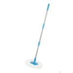 Rotary mop handle replacement kit, 360° rotating telescopic floor mop handle, blue, no foot pedal, suitable for home and office cleaning.